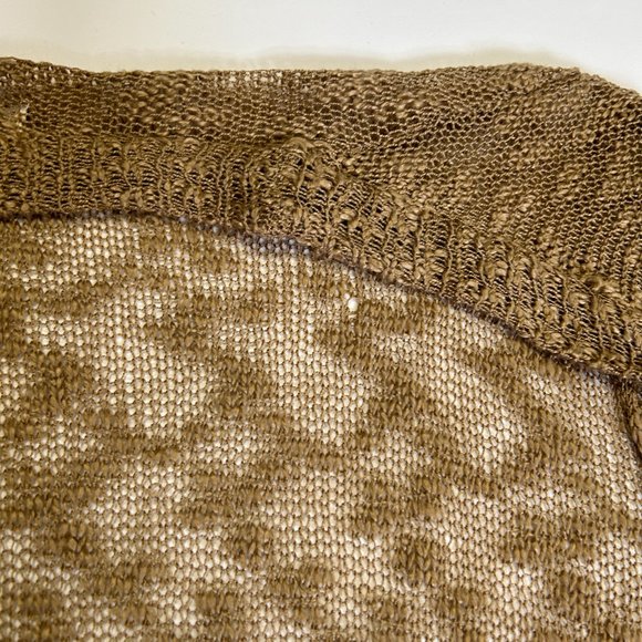 Umgee Womens L Cardigan Sweater Brown Long Sleeve Open Front Knit Layered Lace - Picture 9 of 15